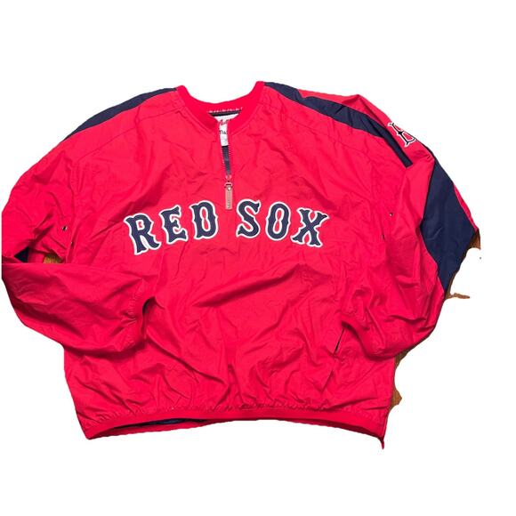 Majestic Other - Majestic Authentic Boston Red Sox 1/4 Zip Pullover Dug Out Jacket Mens M Note